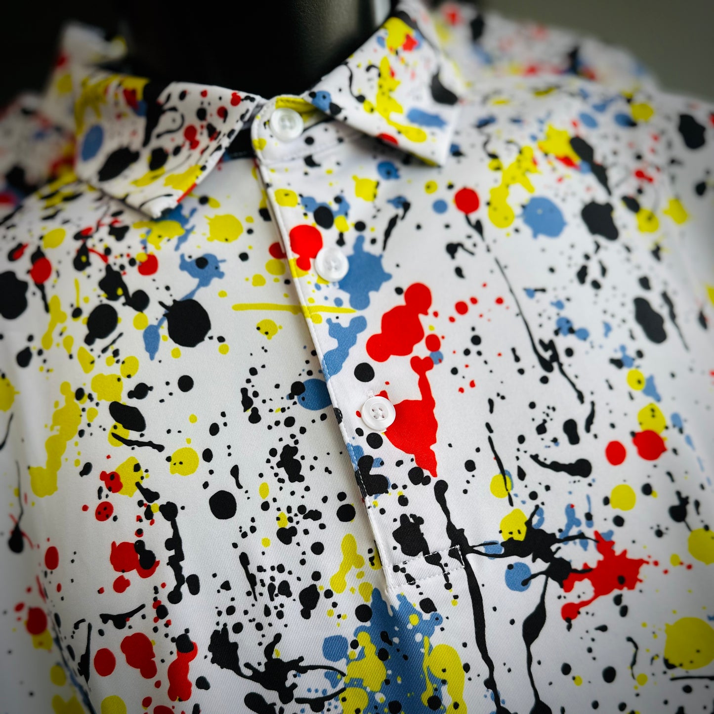 MEN'S WHITE PAINTBALL POLO